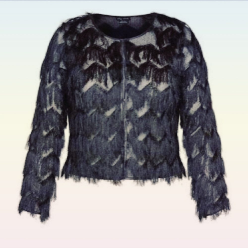 Plus Size City Chic 16 Jacket Fringe Fever S